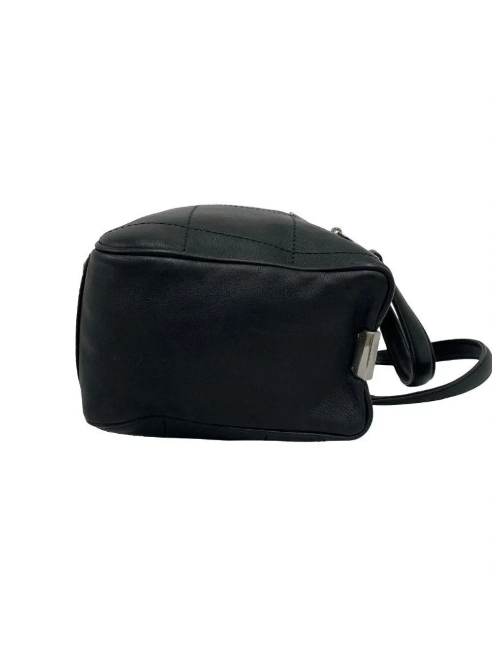Chanel Choco Bar CC Logo Leather Mini Boston Bag Black